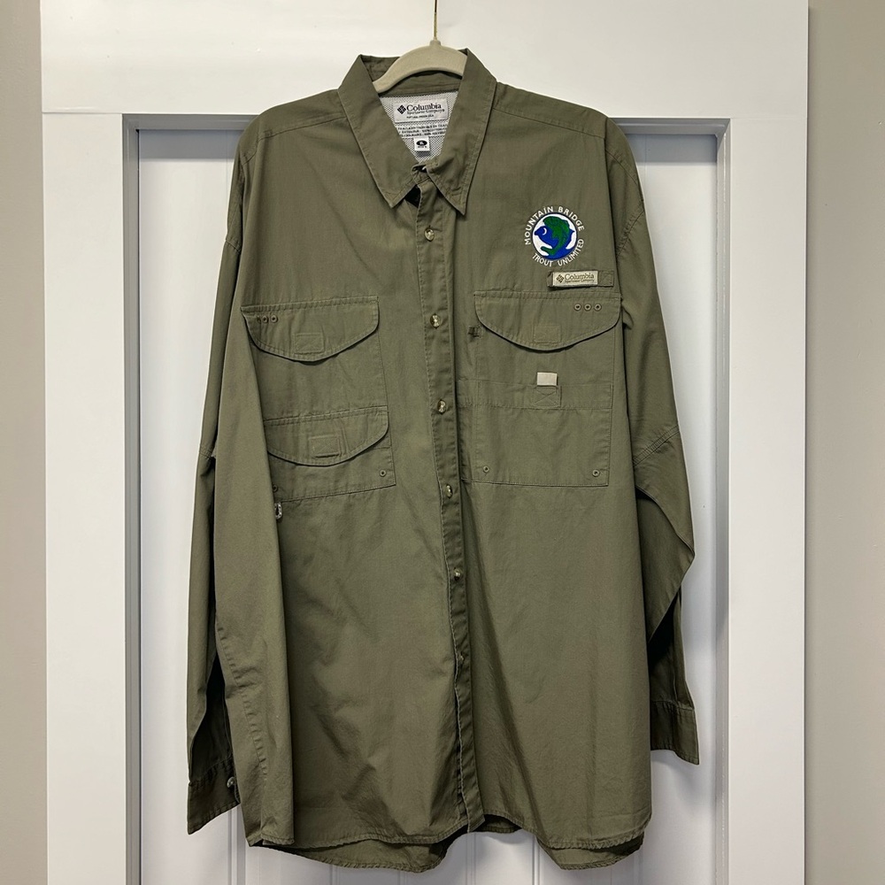 Columbia PFG Safari Fishing Style Shirt Button Down Long Sleeves Size XL
